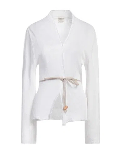 120% Lino Woman Cardigan White Size Xl Linen