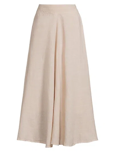 120% Lino Women's Circle Linen Maxi Skirt In Neutral