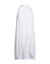 120% Lino Woman Mini Dress White Size 4 Linen, Silk In White