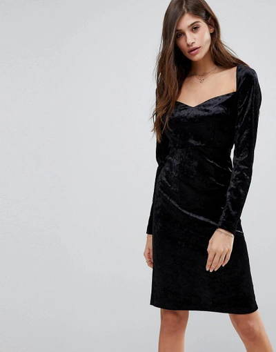 Vero Moda Velvet Mini Party Dress In Black