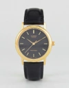 CASIO MTP1095Q-1A GOLD DETAIL BLACK LEATHER STRAP WATCH - BLACK,MTP1095Q-1A