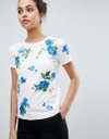 SPORTMAX CODE SPORTMAX CODE FLORAL EMBROIDERED T-SHIRT - WHITE,79710282000