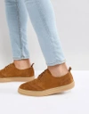 FRED PERRY LINDEN BROGUE SUEDE SHOES IN TAN - TAN,B3095