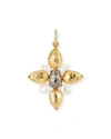 GRAZIA AND MARICA VOZZA YELLOW GOLDEN CROSS NUGGET CHARM WITH PEARLS,PROD128910105