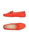 Tod's Gommino Nubuck Leather Loafers In Red