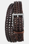 Fossil Myles Braid Leather Belt In Cognac