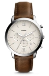 FOSSIL NEUTRA CHRONOGRAPH LEATHER STRAP WATCH, 44MM,FS5380