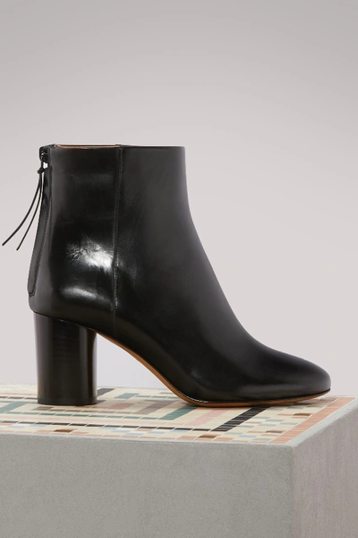 Isabel Marant Ritza Leather Block-heel Boot In Black
