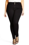 City Chic Trendy Plus Size Adjustable-waist Skinny Jeans In Black