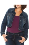 Slink Jeans Crop Denim Jacket In Sherry