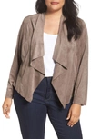 KUT FROM THE KLOTH DRAPE FRONT FAUX SUEDE JACKET,KJ25001G