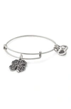 ALEX AND ANI FOUR-LEAF CLOVER ADJUSTABLE WIRE BANGLE,A17EB28RS