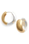 ARGENTO VIVO ARGENTO VIVO REVERSIBLE TWO-TONE HOOP EARRINGS,113428TT