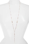 Nadri Crystal & Stone Y-necklace In Ruby/ Choco/ Pink