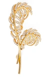 Nadri Pave Double Feather Pin In Gold
