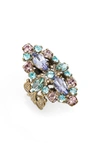 SORRELLI EDELWEISS CRYSTAL COCKTAIL RING,RDQ30AGJT