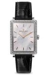 GOMELSKY THE SHIRLEY FROMER DIAMOND ALLIGATOR STRAP WATCH, 25MM X 32MM,G0120072639