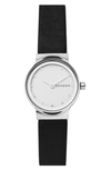 SKAGEN FREJA CRYSTAL ACCENT LEATHER STRAP WATCH, 26MM,SKW2668