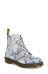 Dr. Martens' Pascal Snake Boot In Light Grey Leather