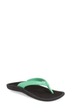 Olukai 'kulapa Kai' Thong Sandal In Pale Jade/ Black