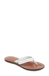 Bernardo Miami Two Strap Thong Sandals In White Leather