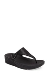 Fitflop Lulu Molten Platform Thong Sandals In Black Snake Print Leather