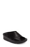 Fitflop Kys Backless Platform Wedge In Black Leather