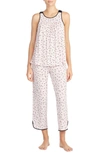 Kate Spade Women's Sleeveless Modal Knit Capri Pajama Set In Dot Pink