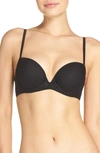 On Gossamer Sleek Micro Lace Underwire Convertible Push-up Bra In Black