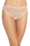 On Gossamer Gossamer Mesh Hi-cut Brief In Champagne