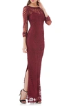 Js Collections Soutache Illusion Gown In Auburn