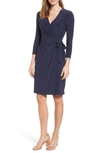 ANNE KLEIN JERSEY FAUX WRAP DRESS,10630510