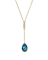 OLIVIA B 14K YELLOW GOLD LONDON BLUE TOPAZ TEARDROP & DIAMOND Y-NECKLACE, 17 - 100% EXCLUSIVE,N-0021-D-LB