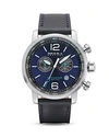 BRERA OROLOGI DINAMICO STAINLESS STEEL WATCH WITH NAVY BLUE LEATHER STRAP, 44MM,BRDIC4403