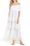 Muche Et Muchette Esmerelda Off The Shoulder Cover-up Maxi Dress In White