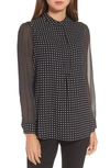 Anne Klein Mixed Dot Print Blouse In Black