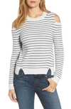 LUCKY BRAND COLD SHOULDER STRIPE SWEATER,7W51624