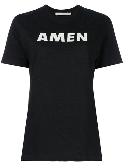 Amen Logo Print T-shirt In Nero