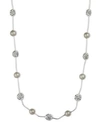 ANNE KLEIN SILVER-TONE CRYSTAL IMITATION PEARL STRAND NECKLACE