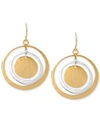 ROBERT LEE MORRIS SOHO EARRINGS, TWO-TONE HAMMERED CIRCLE ORBITAL EARRINGS