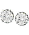 BETSEY JOHNSON SILVER-TONE CRYSTAL ROUND STUD EARRINGS