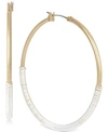 Robert Lee Morris Soho Large Two-tone Wrapped Hoop Earrings In Silver