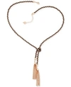 Guess Two-tone Knotted Tassle Necklace In Two-tone