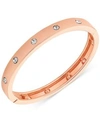 GUESS ROSE GOLD-TONE HINGE BRACELET WITH CLEAR STONES