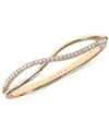 Anne Klein Crystal Crisscross Bangle Bracelet, Created For Macy's In Gold