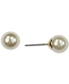 Anne Klein Gold-tone 8mm Imitation Pearl Stud Earrings In Gold