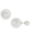 ANNE KLEIN GOLD-TONE IMITATION PEARL FRONT BACK EARRINGS