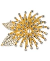 ANNE KLEIN GOLD-TONE CRYSTAL FLOWER BURST PIN, CREATED FOR MACY'S