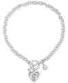 Guess Logo Link Pendant Necklace In Silver