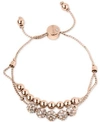 GUESS PAVE BEADED DOUBLE-ROW SLIDER BRACELET